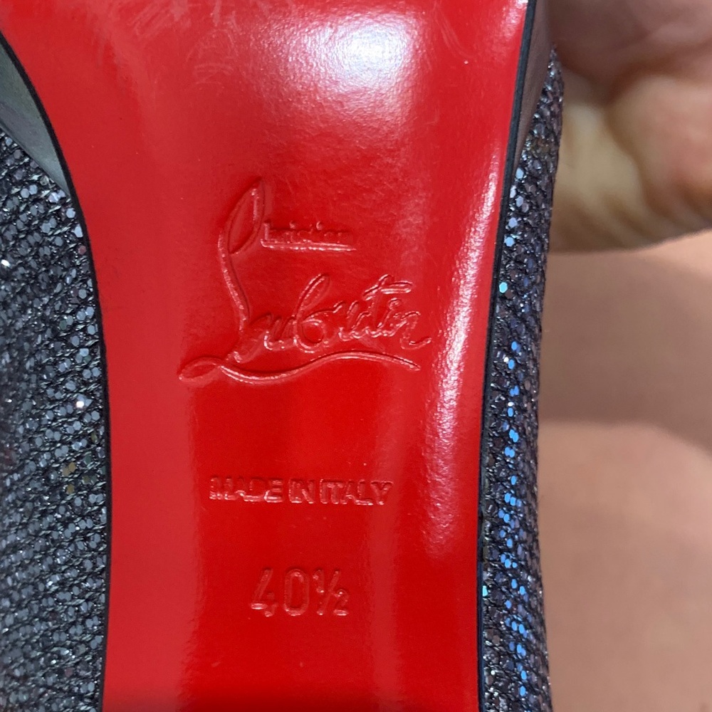 Christian Louboutin Glittering Gray Heels - Picture 12 of 13